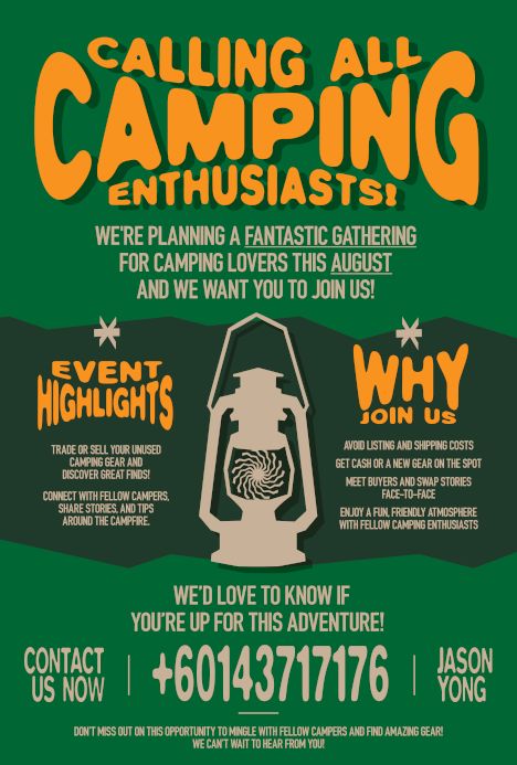 activity poster for Borneo Campers Exchange Extravaganza