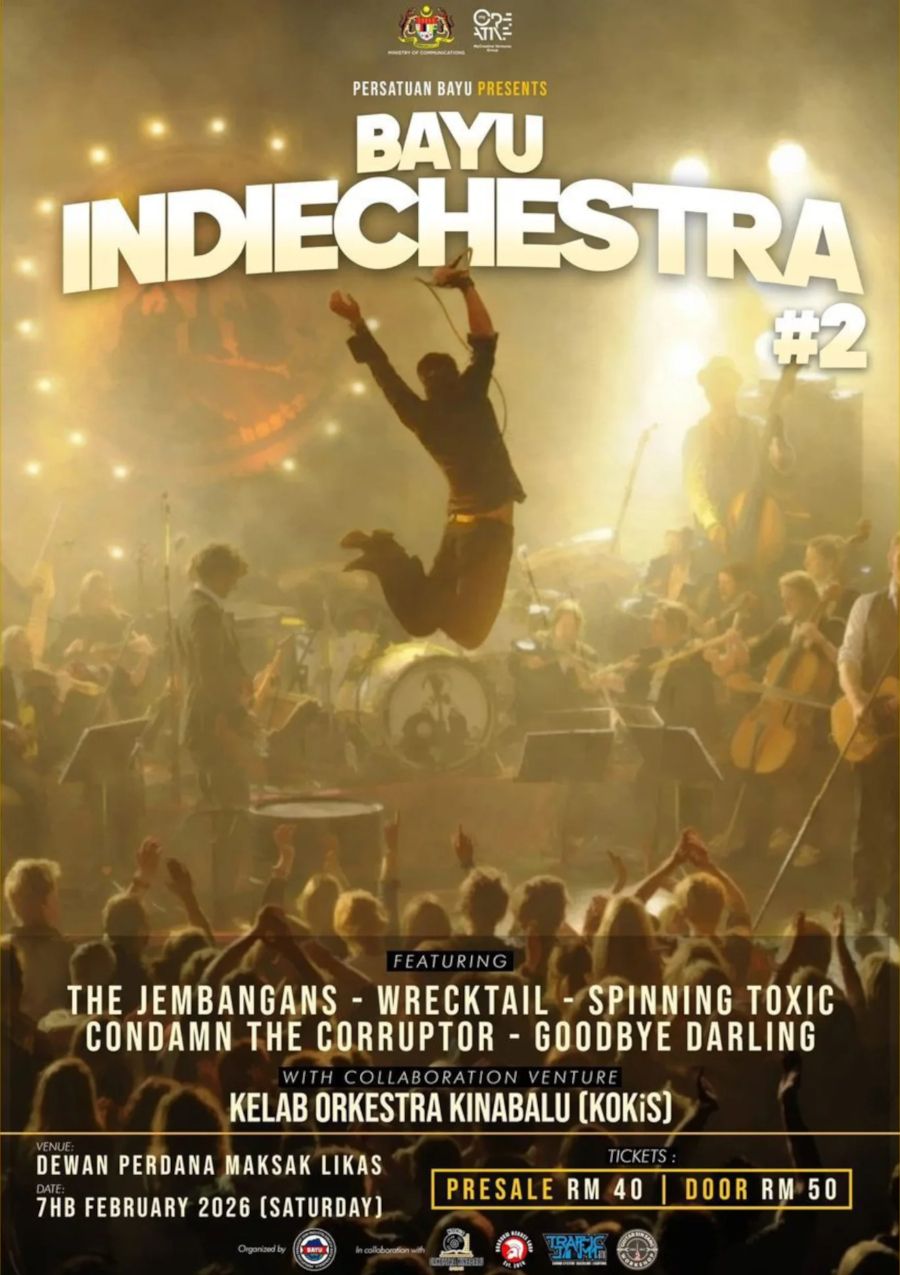 poster for Bayu Indiechestra 2, cinq groupes indé avec un orchestre