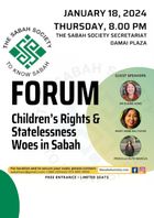 poster for Children's Rights & Statelessness Woes in Sabah