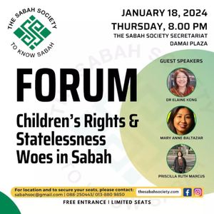 Poster for Children's Rights & Statelessness Woes in Sabah