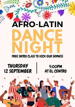poster for Afro-Latin Dance Night