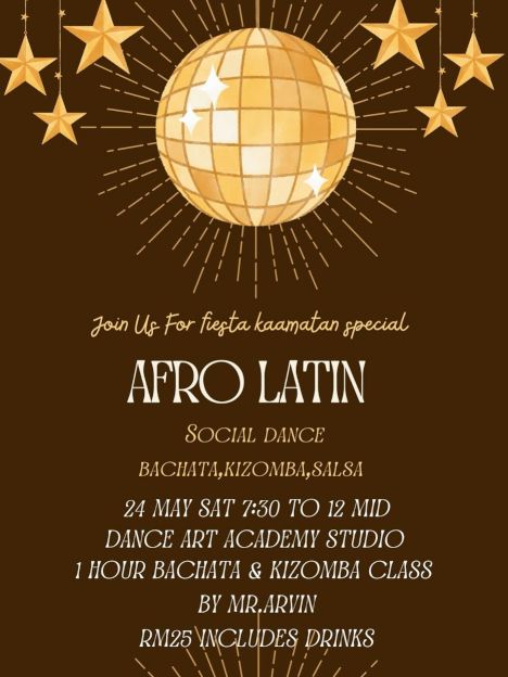 activity poster for Fiesta Kaamatan Special: Afro-Latin Dance Night