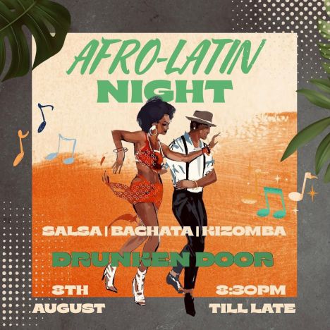 Poster for Malam Afro-Latin di Drunken Door!