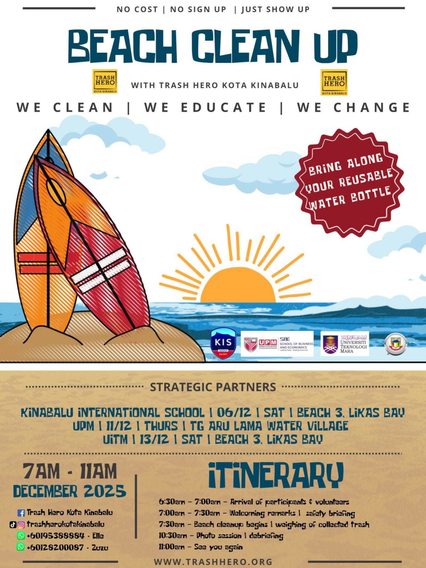 Poster for Likas Bay Clean-up with Trash Hero and UiTM #97