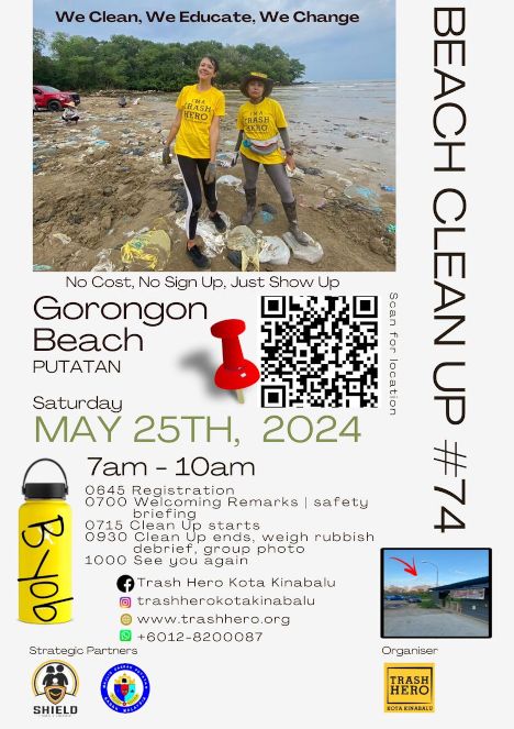 activity poster for Gorongon Beach Cleanup with Trash Hero
